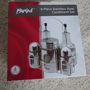 Brand New Sealed Parini 6 Piece Stainless Steel Condiment Set